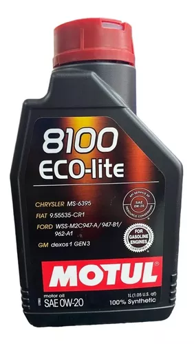 Aceite Sintetico 0w20 8100 Eco-lite Motul Cod: 6520834