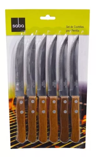 Cuchillos Para Parrilla Parrilleros 6 Pzas Saba Cod: 6035711